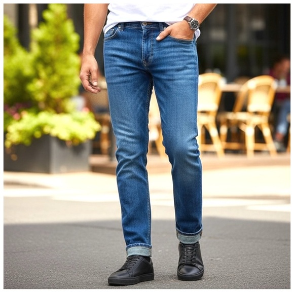 Mott & Bow Men’s Dynamic Stretch Slim-Fit Jeans. Blue. 36” x 30” - Picture 11 of 14